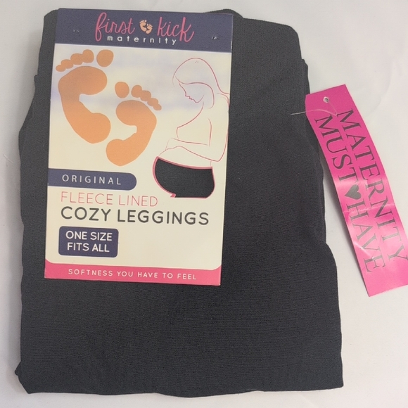 First Kick Pants - First Kick Maternity Black Cozy Leggings